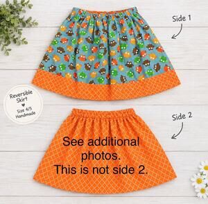 Reversible Marvel Superhero/Autumn Owls Handmade Skirt Girls 4/5